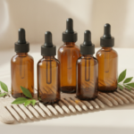 Best Hair Oil for Hair Growth bottles beside a wooden comb