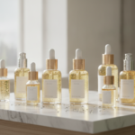 Best face serum for glowing skin displayed on marble vanity with natural lighting