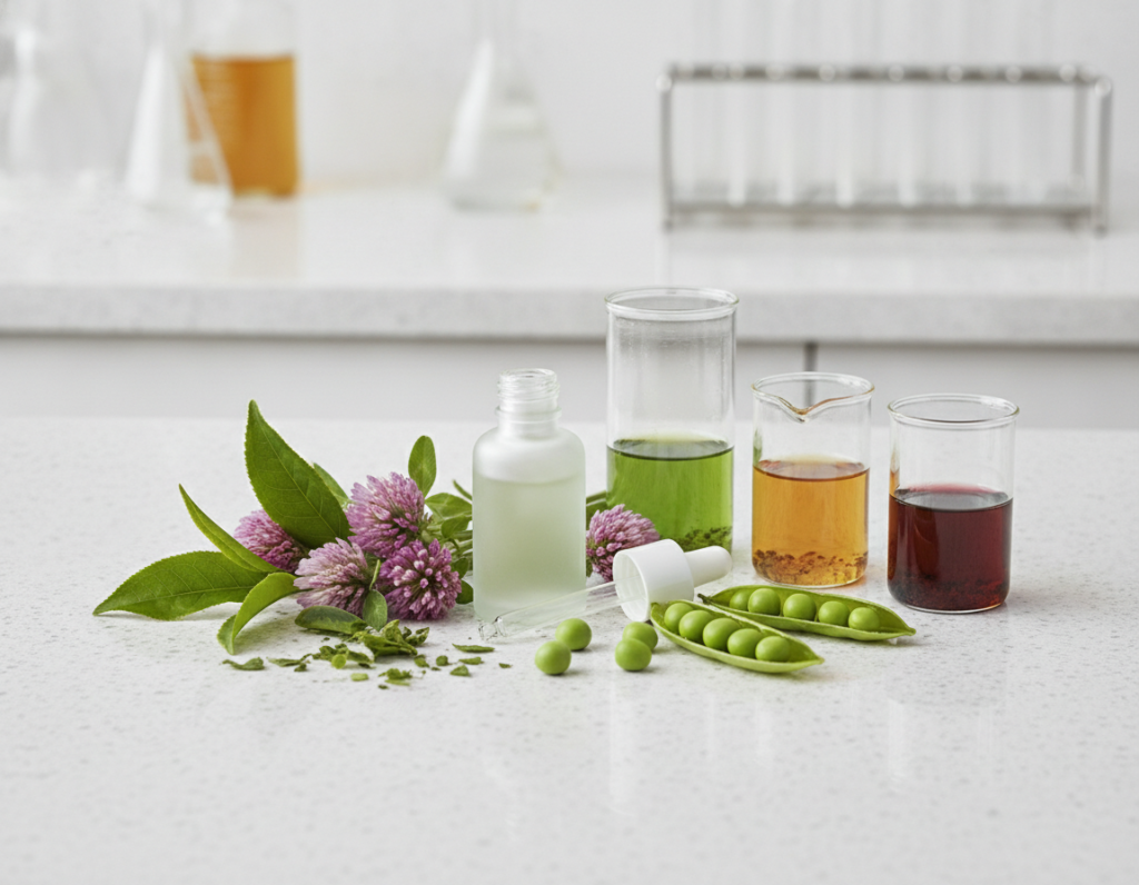 Botanical ingredients and peptides used in scalp serum formulas Botanical ingredients and peptides used in scalp serum formulas