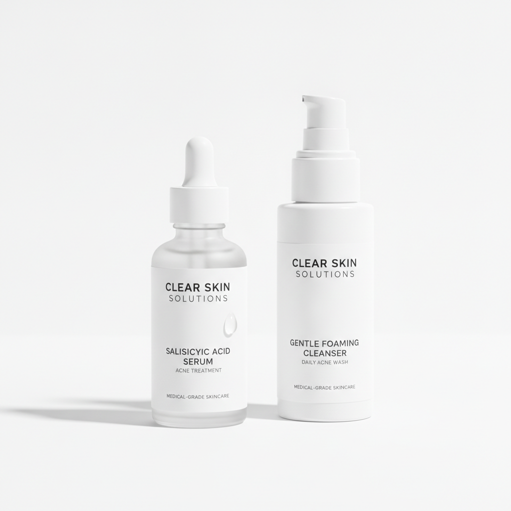 Clear skin care treatment products for acne and glowing complexion