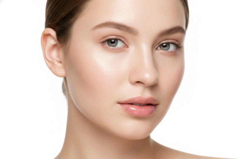 Clear skin tips skincare showing radiant healthy facial skin with natural glow