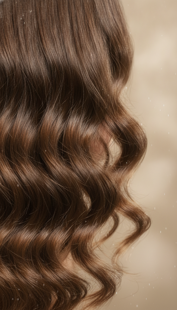 Close-up of healthy hair ends with reduced breakage