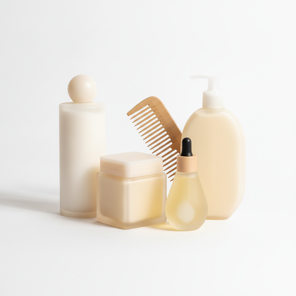 Curly hair products selected for moisture and breakage care