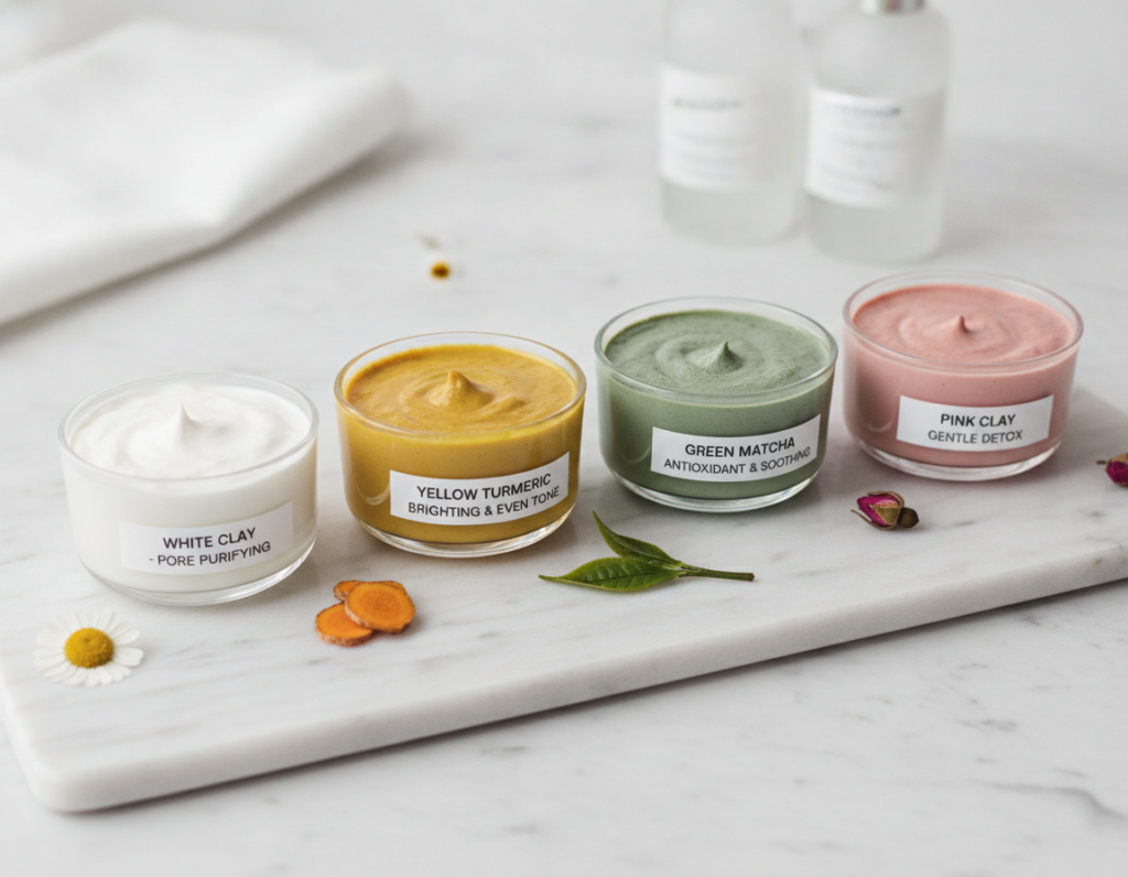 Different natural face masks for various skin concerns