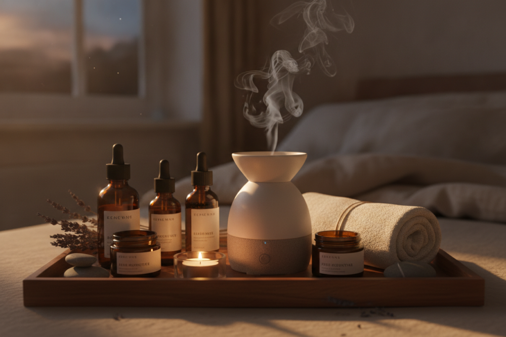 Evening skincare routine aesthetic setup Evening skincare routine aesthetic setup