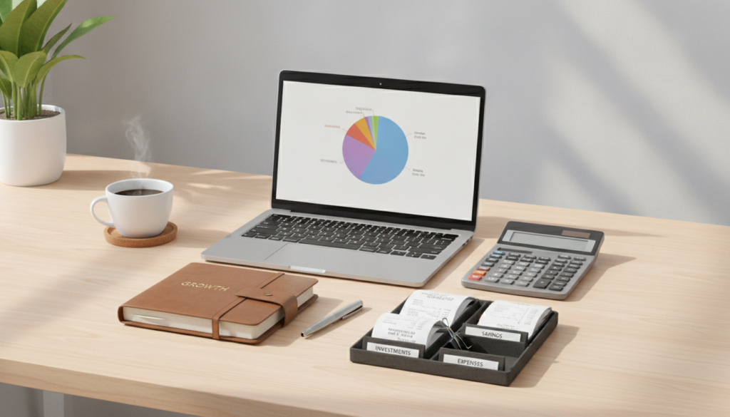 Financial planning aesthetic workspace Financial planning aesthetic workspace