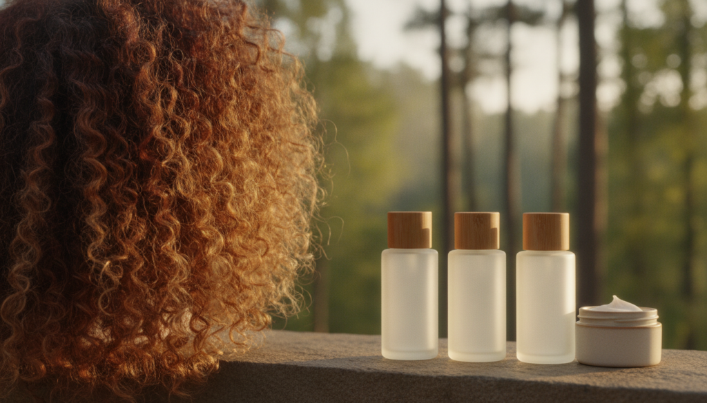 Finished low porosity curl routine with soft defined hair