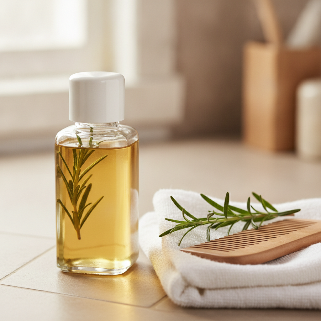 Finished rosemary hair oil treatment ready for use Finished rosemary hair oil treatment ready for use