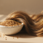 Flax Seeds for Hair Growth: Benefits and Easy Uses Flax Seeds for Hair Growth beside healthy natural hair