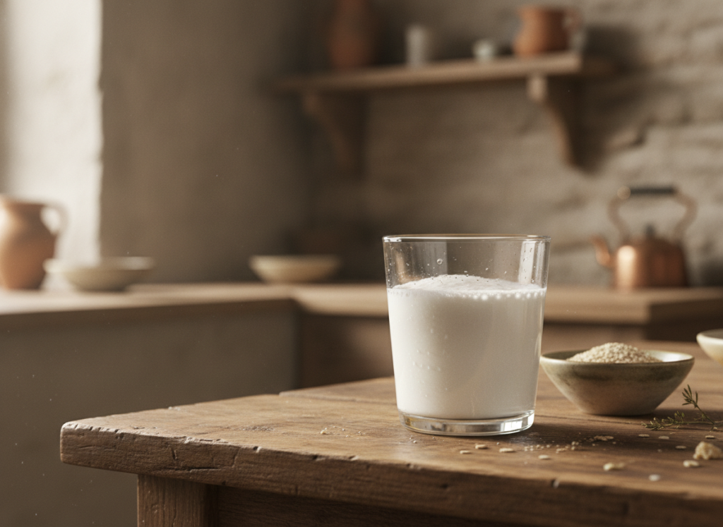 Fresh milk in glass for lactic acid skin care home remedies