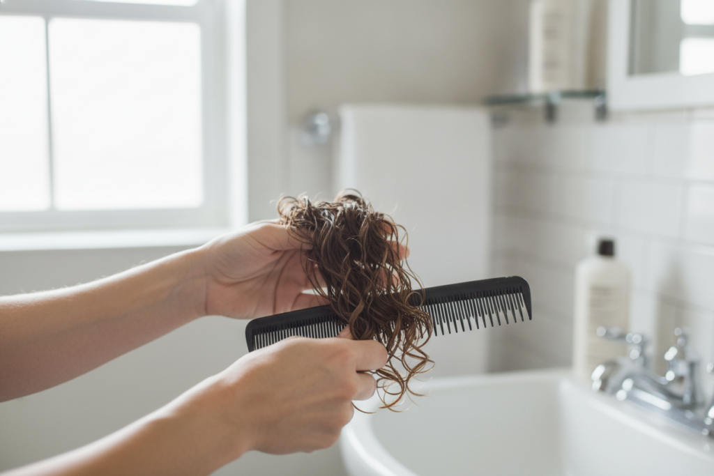Gentle detangling routine to prevent hair breakage