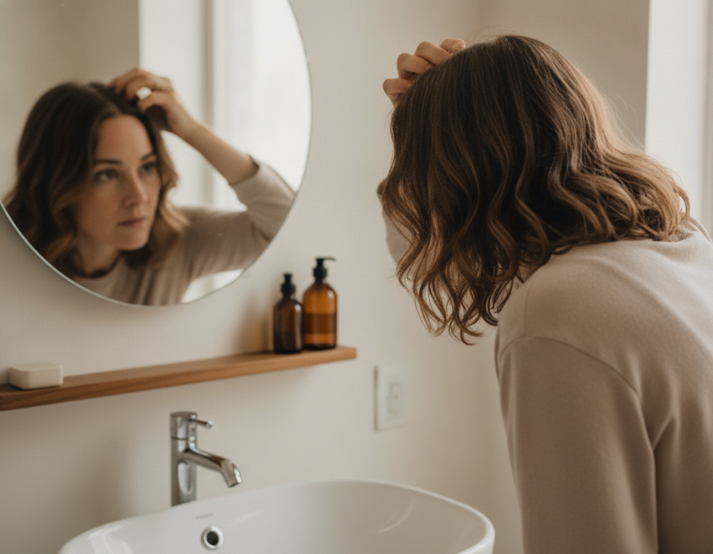 Gentle scalp and hair baseline check at home