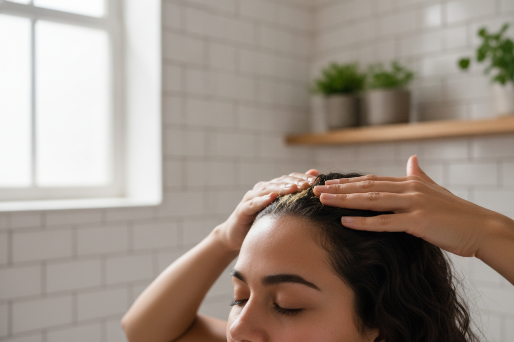 Gentle scalp care routine with fenugreek seed paste