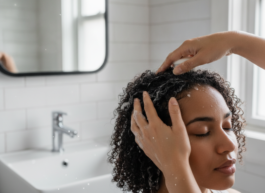 Gentle scalp cleansing for natural hair growth
