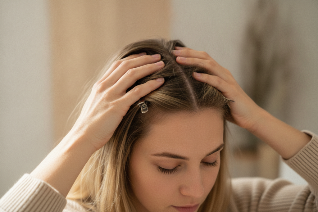 Gentle scalp massage for hair care Gentle scalp massage for hair care