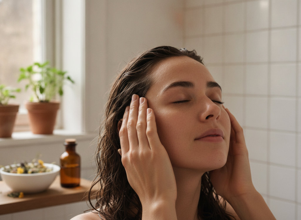 Gentle scalp massage to support hair growth