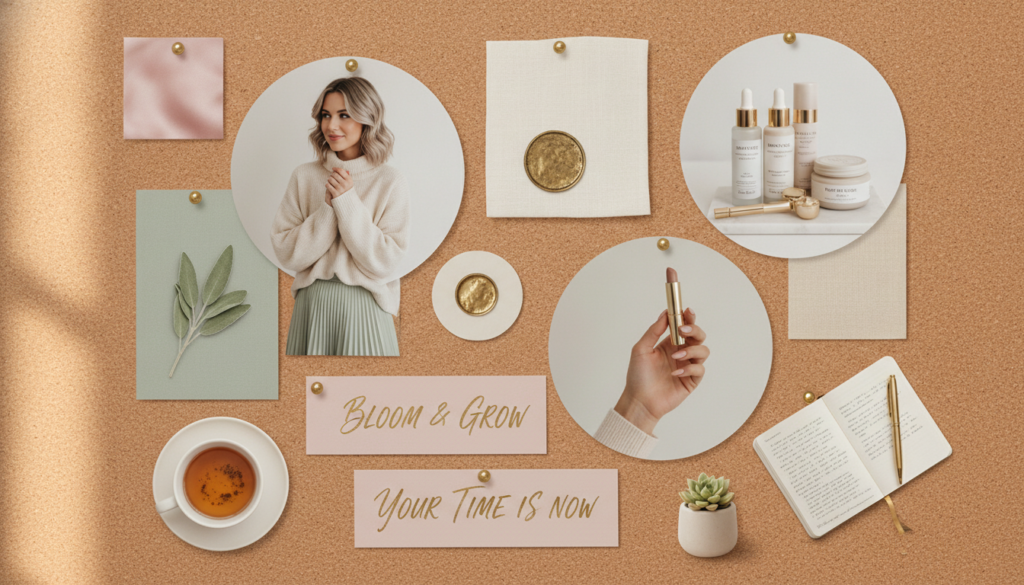 Glow Up Era Aesthetic color palette and style inspiration board