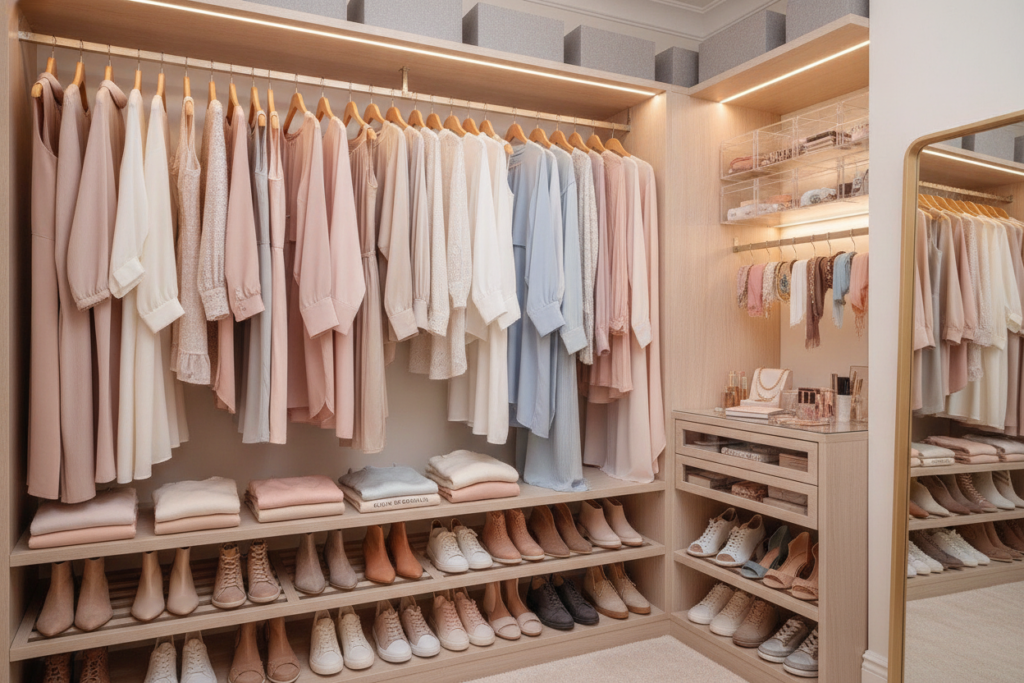 Glow Up Era Aesthetic wardrobe with curated clothing pieces