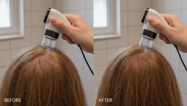 Hair Growth Before and After comparison with consistent lighting