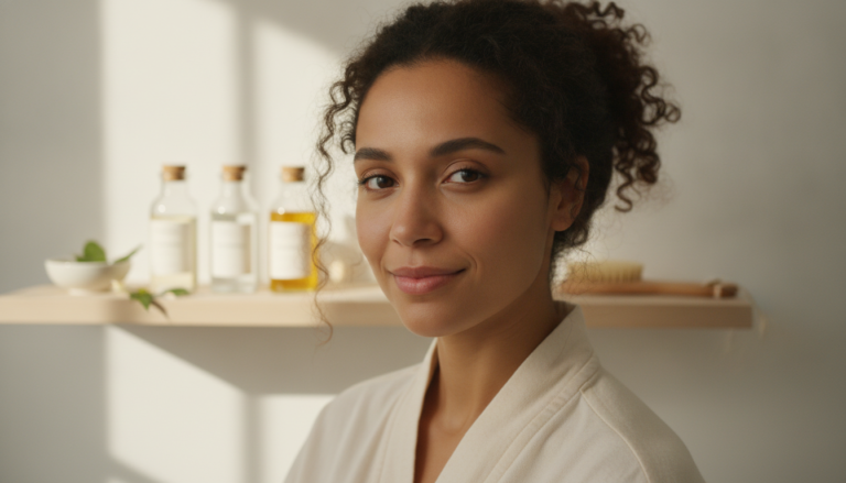 Hair Growth Journey with healthy-looking hair and a simple care routine