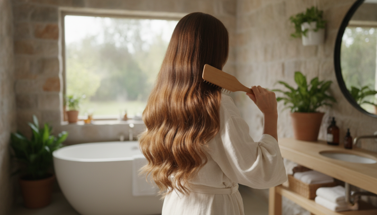 Hair Growth Tips Faster at Home routine with healthy-looking hair