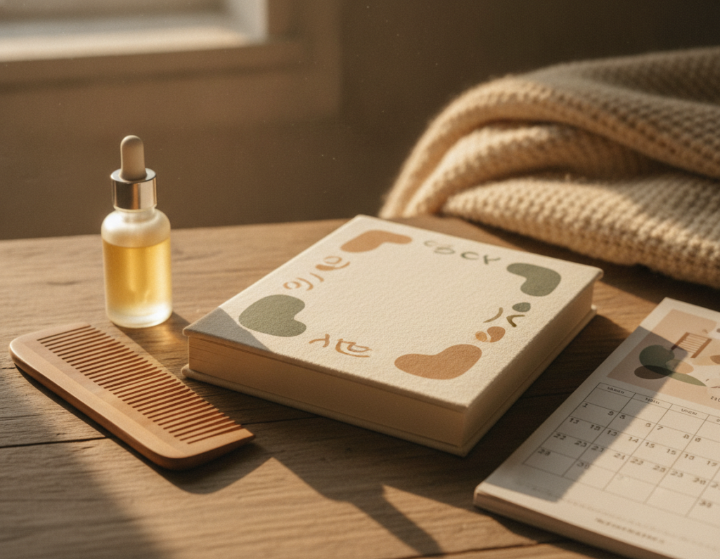 Hair care journal with serum and comb