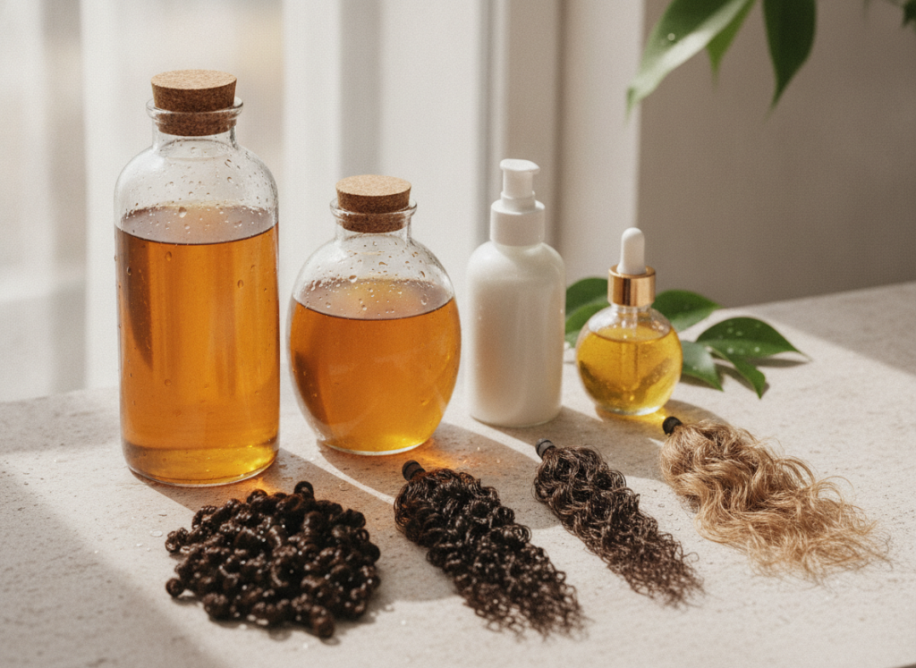 Hair products selected for different hair types
