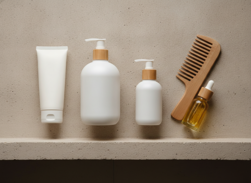 Hair products selected for different scalp and hair needs
