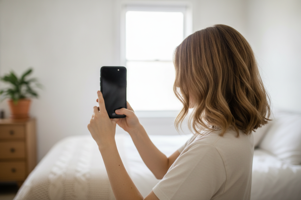 Hair progress tracking with consistent photographs