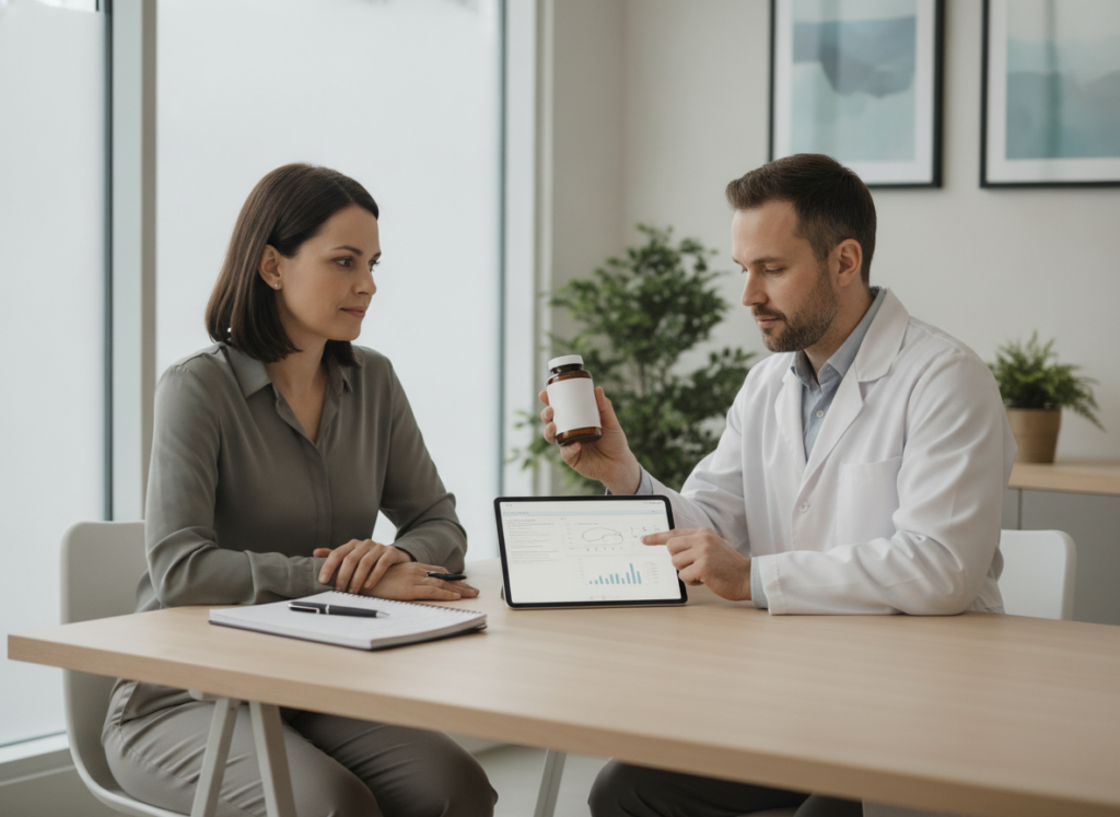 Hair supplements reviewed with a healthcare professional