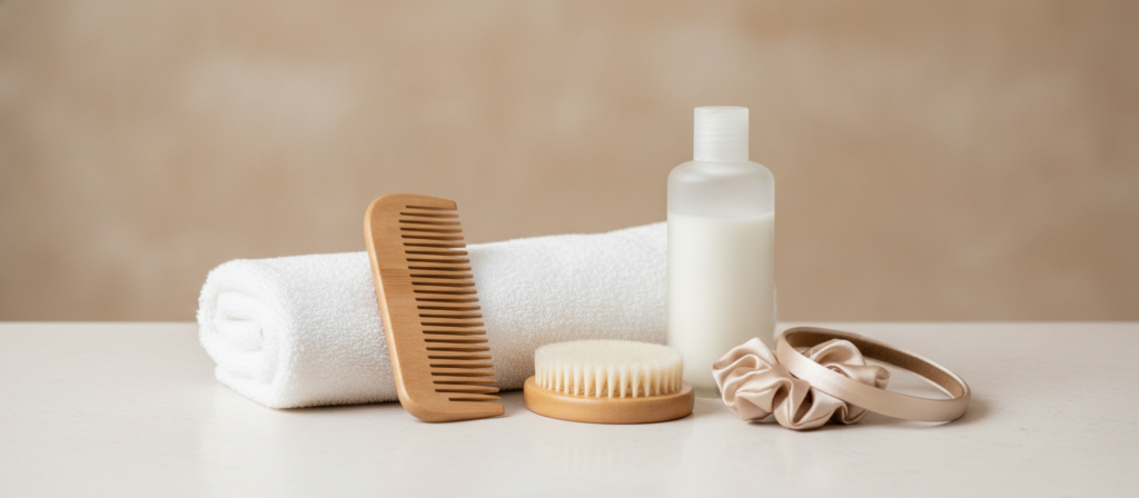 Healthy hair care tools for a daily routine