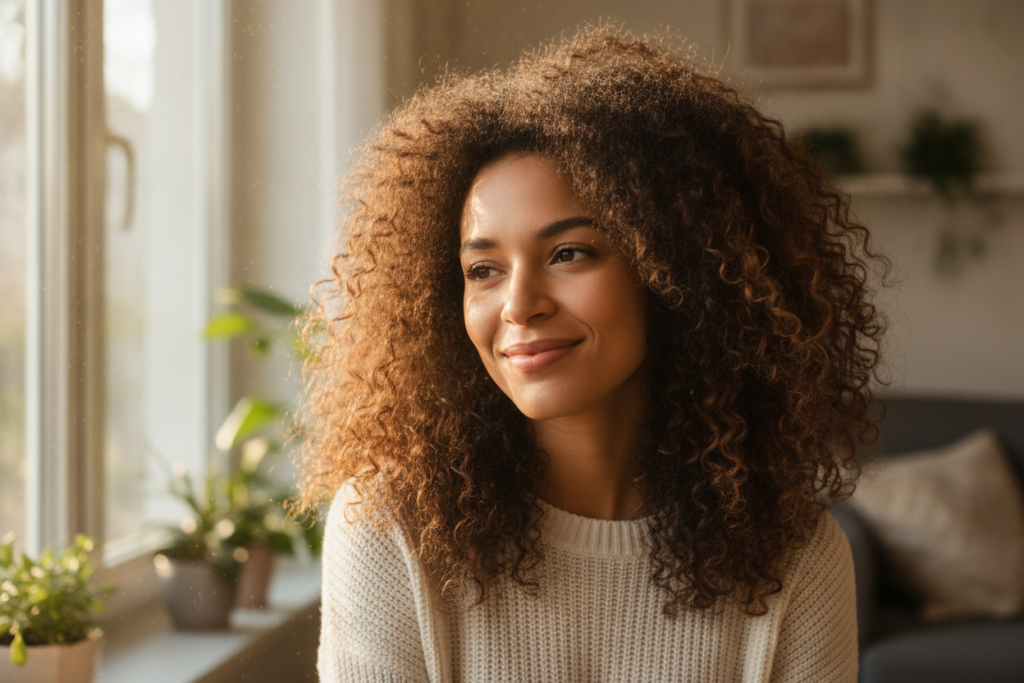 Healthy-looking natural hair after following a hair growth challenge Healthy-looking natural hair after following a hair growth challenge