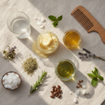 Homemade Hair Products arranged for a natural hair routine