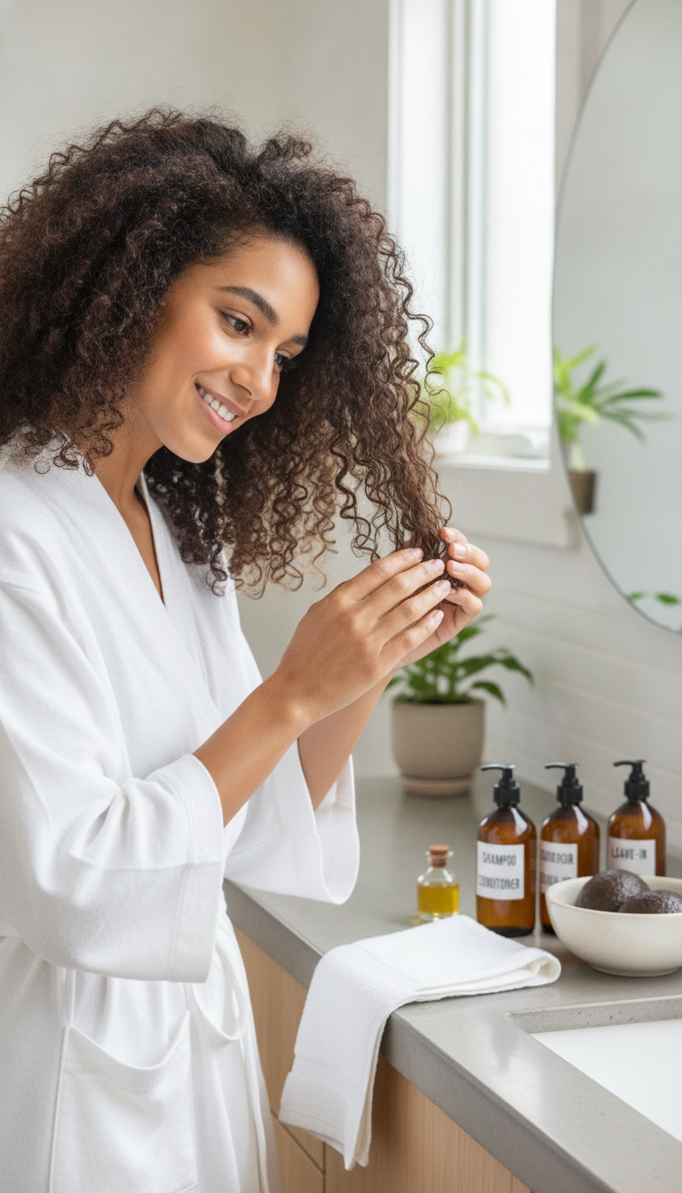 How to Grow Curly Hair Faster routine with healthy curls