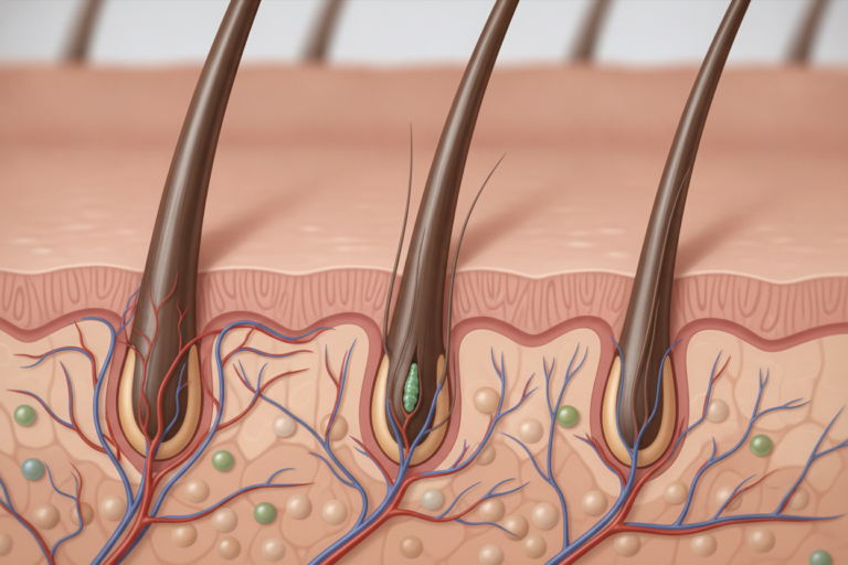 How to Grow Hair Longer Faster with a healthy hair growth cycle illustration
