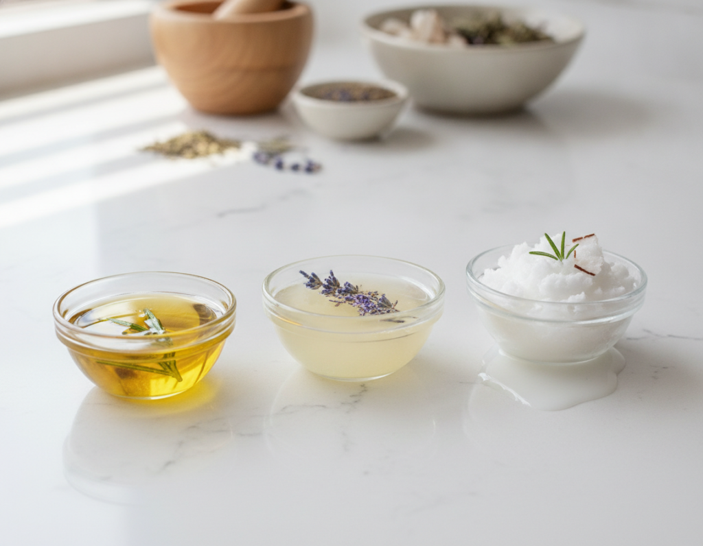 Jojoba oil castor oil and coconut oil for a DIY hair blend Jojoba oil castor oil and coconut oil for a DIY hair blend