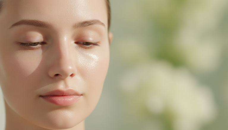 Korean Glass Skin Routine glowing face close-up