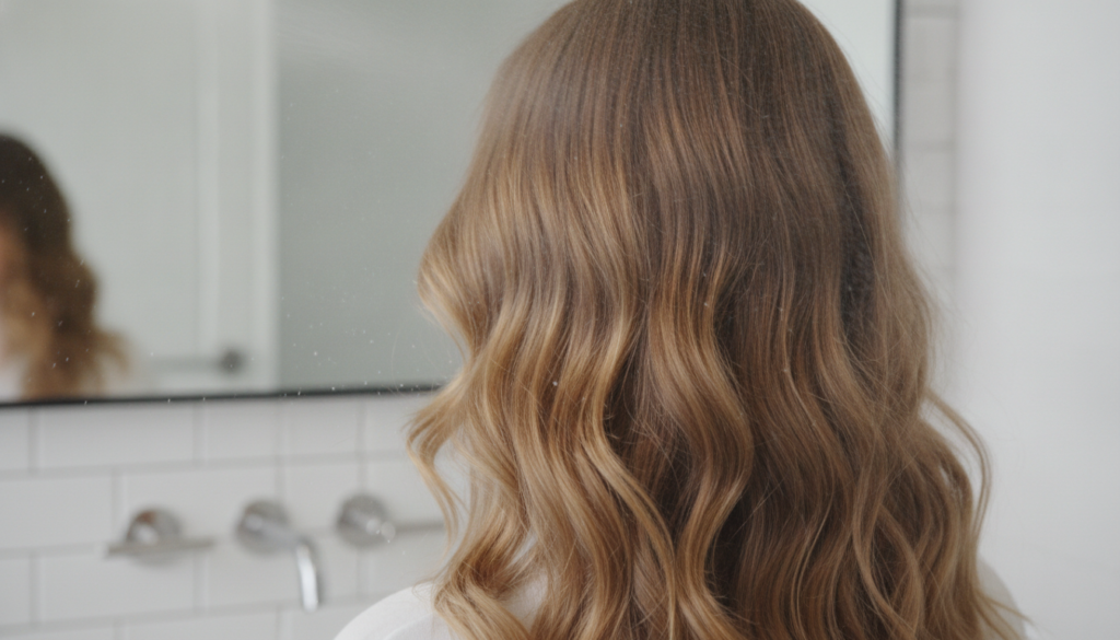 Light refresh spray misted over dry wavy hair
