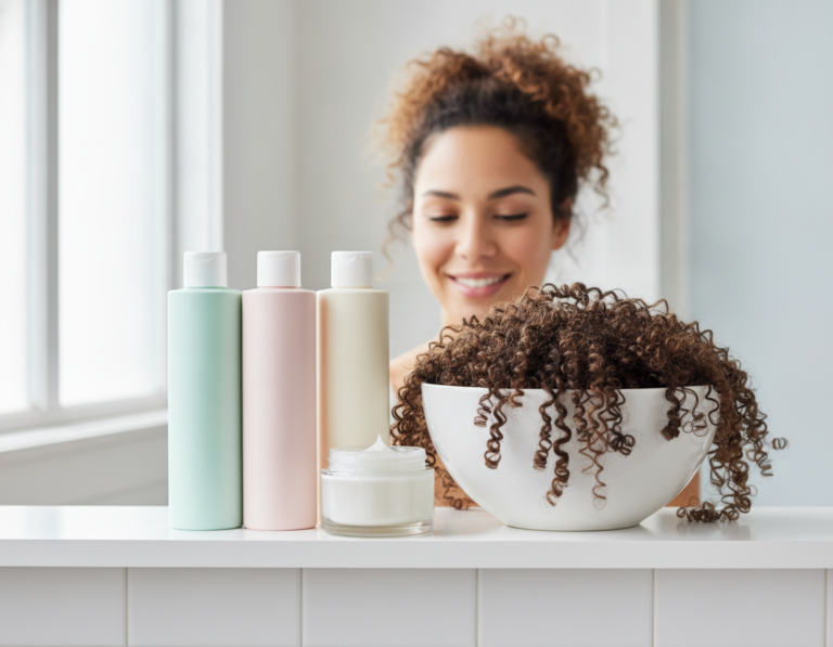 Low Porosity Curly Hair Products beside defined curls