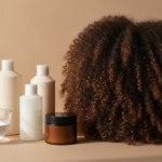 Low Porosity Hair Products beside defined curls and a water bowl