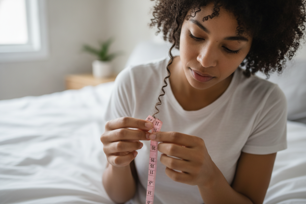 Measuring natural hair growth progress over time