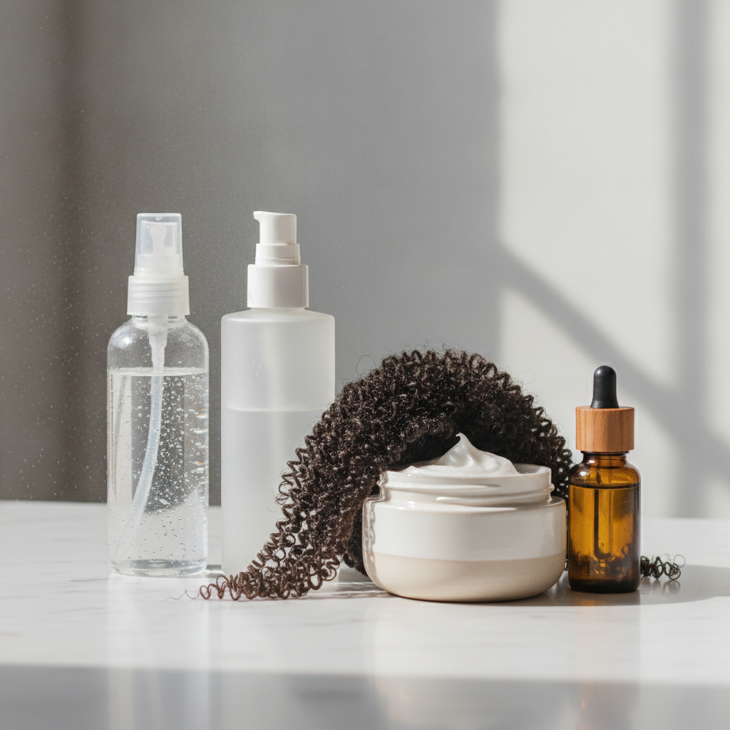 Moisturizing cream and oil for 4C natural hair