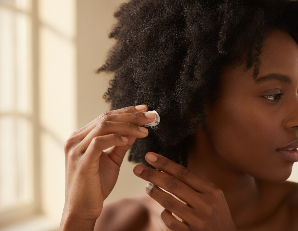 Moisturizing natural hair ends with leave-in product