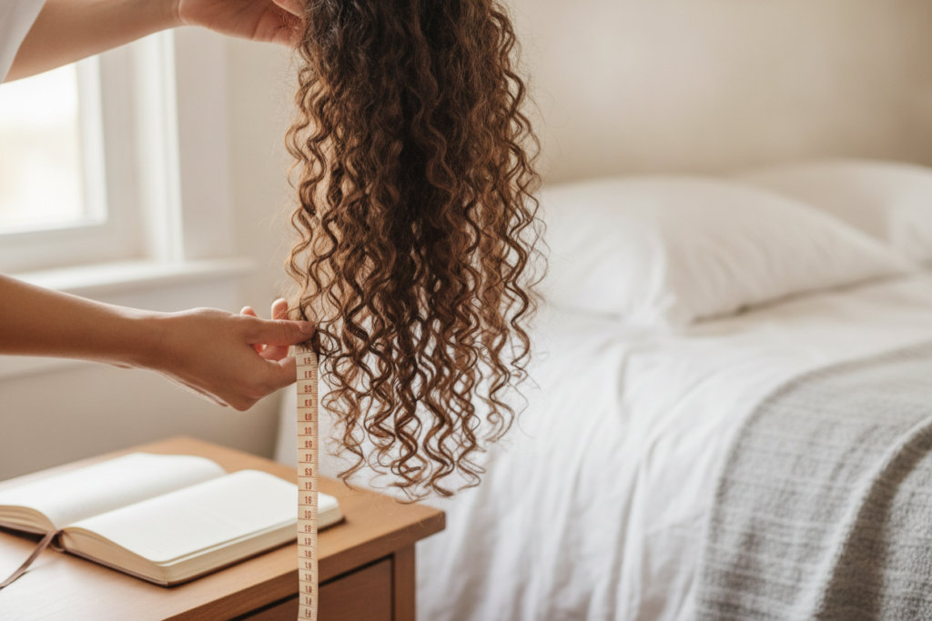 Monthly hair length tracking for natural hair growth
