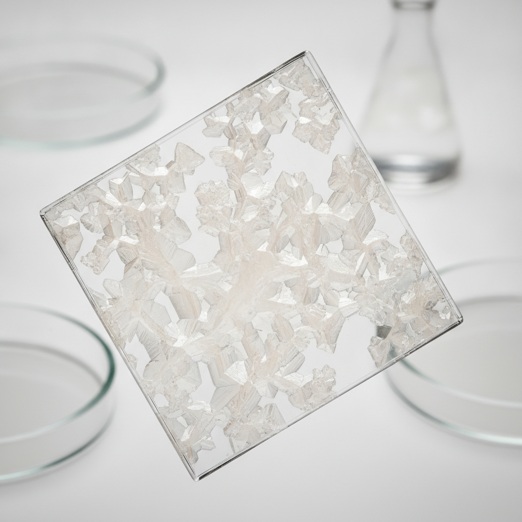 Niacinamide crystals close-up macro photography