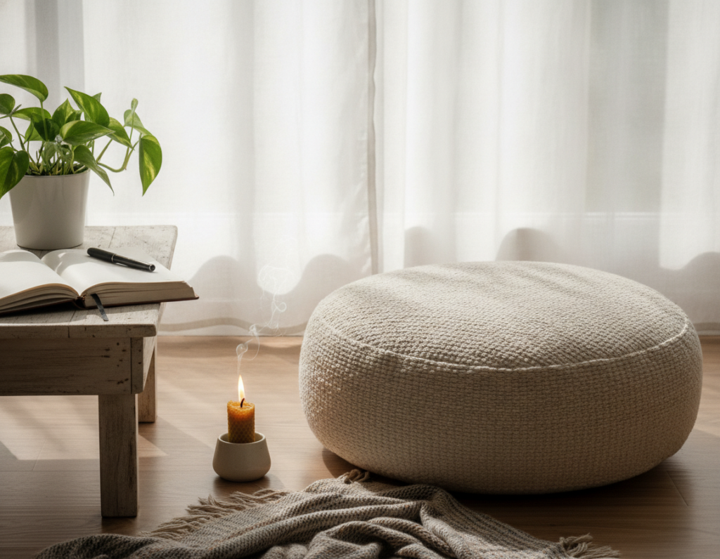 Peaceful meditation and mindfulness aesthetic setup Peaceful meditation and mindfulness aesthetic setup