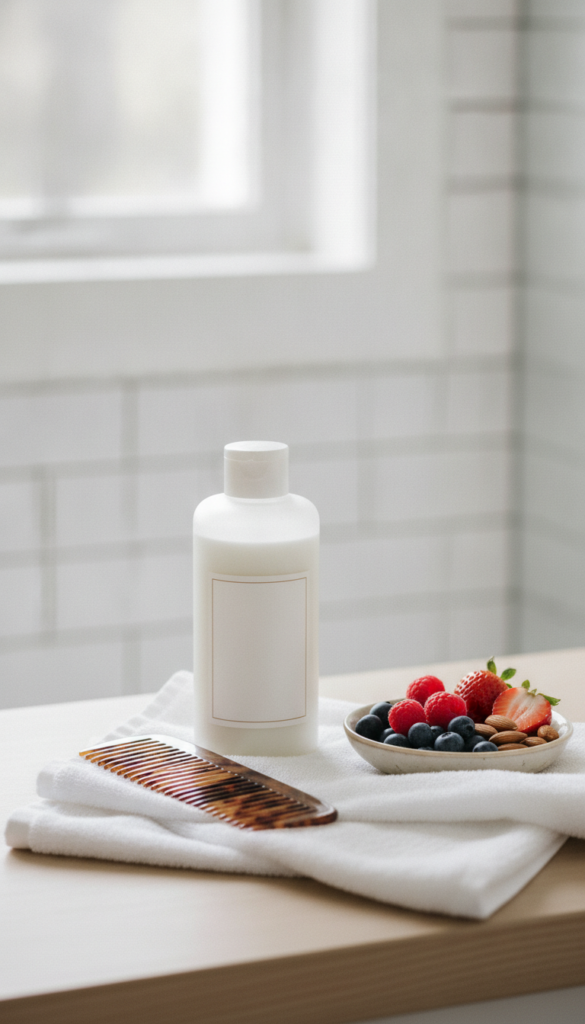 Pinterest-friendly healthy hair FAQ routine at home