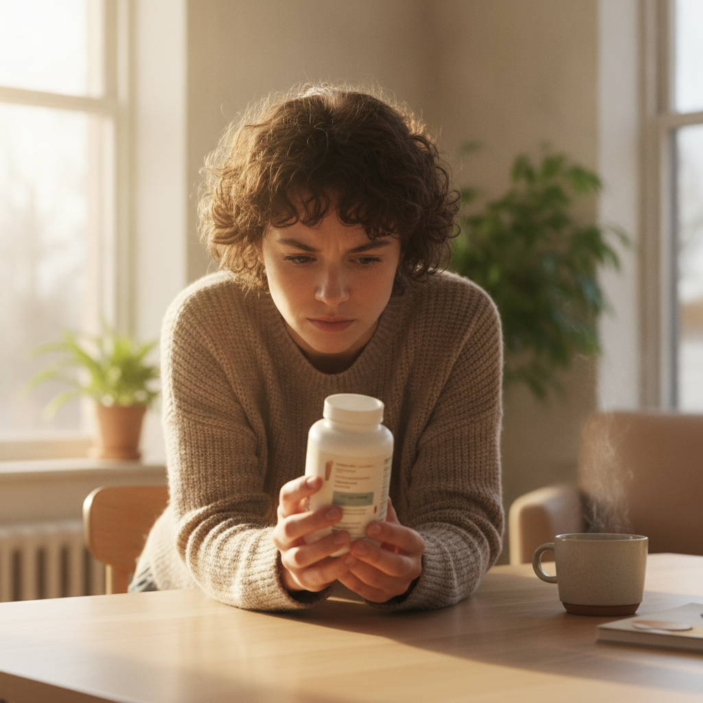 Reading a supplement ingredient label for hair health