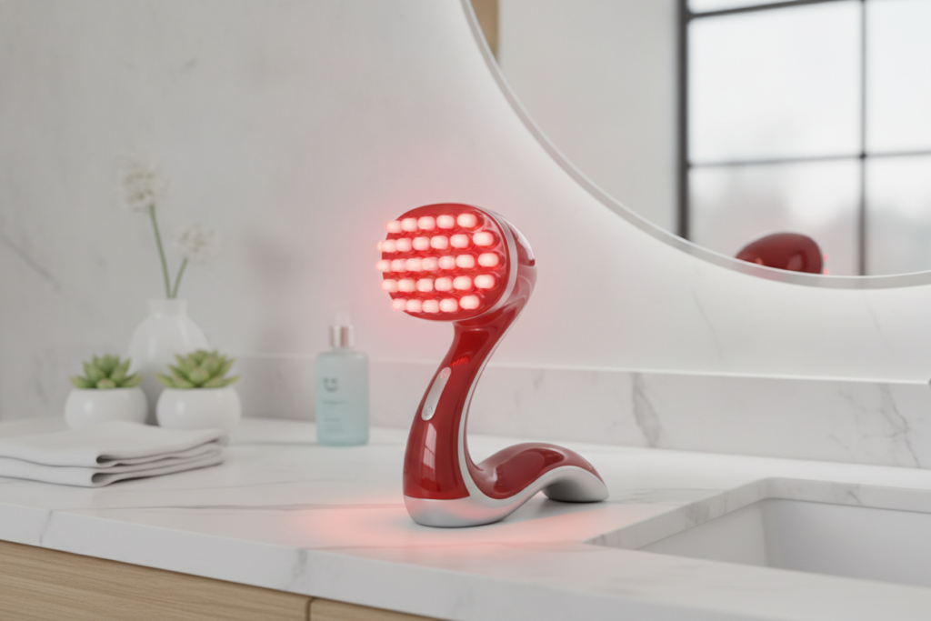 Red light therapy device for scalp care