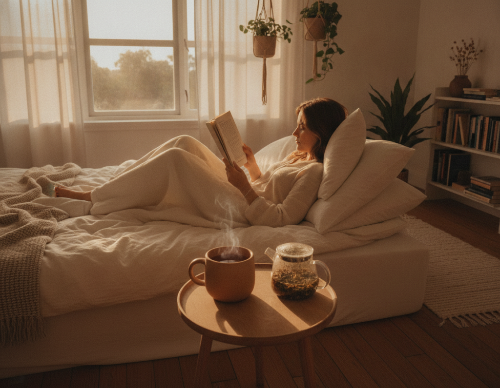 Relaxing home routine for sleep and stress support